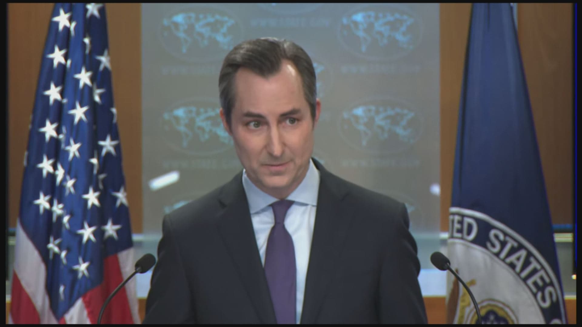 US State Department Spokesperson Matthew Miller speaking to reporters in Washington on March 26, 2024. Photo: US State Department