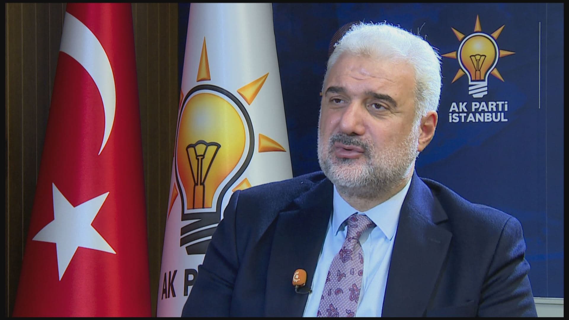 Osman Nuri Kabaktepe, head of AKP office in Istanbul, speaking to Rudaw on March 28, 2024. Photo: Rudaw