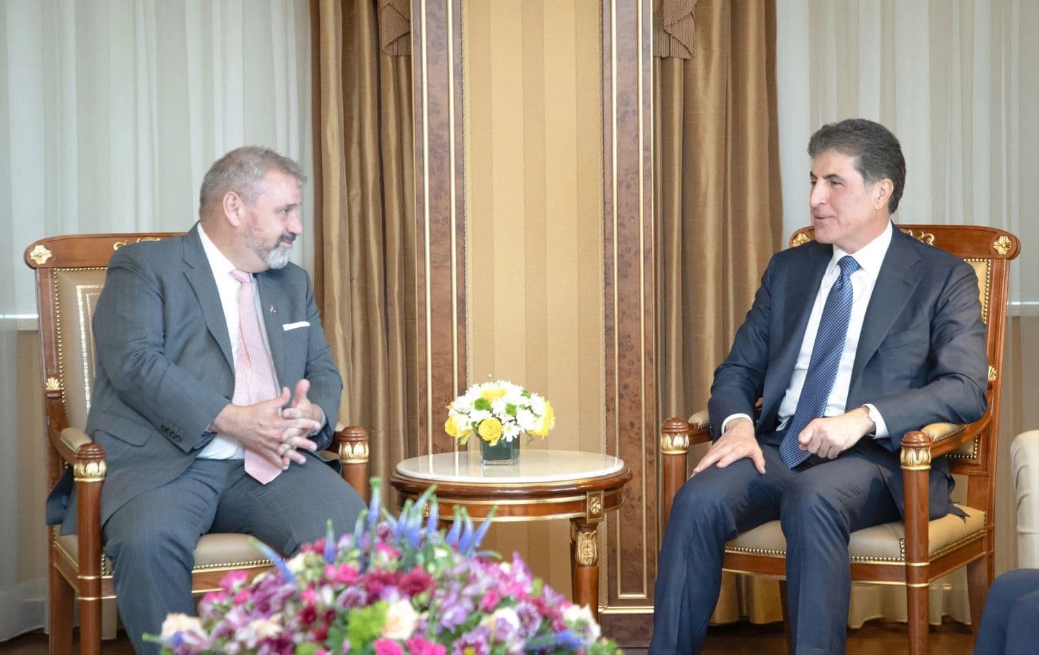 Nêçîrvan Barzanî û Thomas Seiler / Wêne: Serokatiya Herêma Kurdistanê