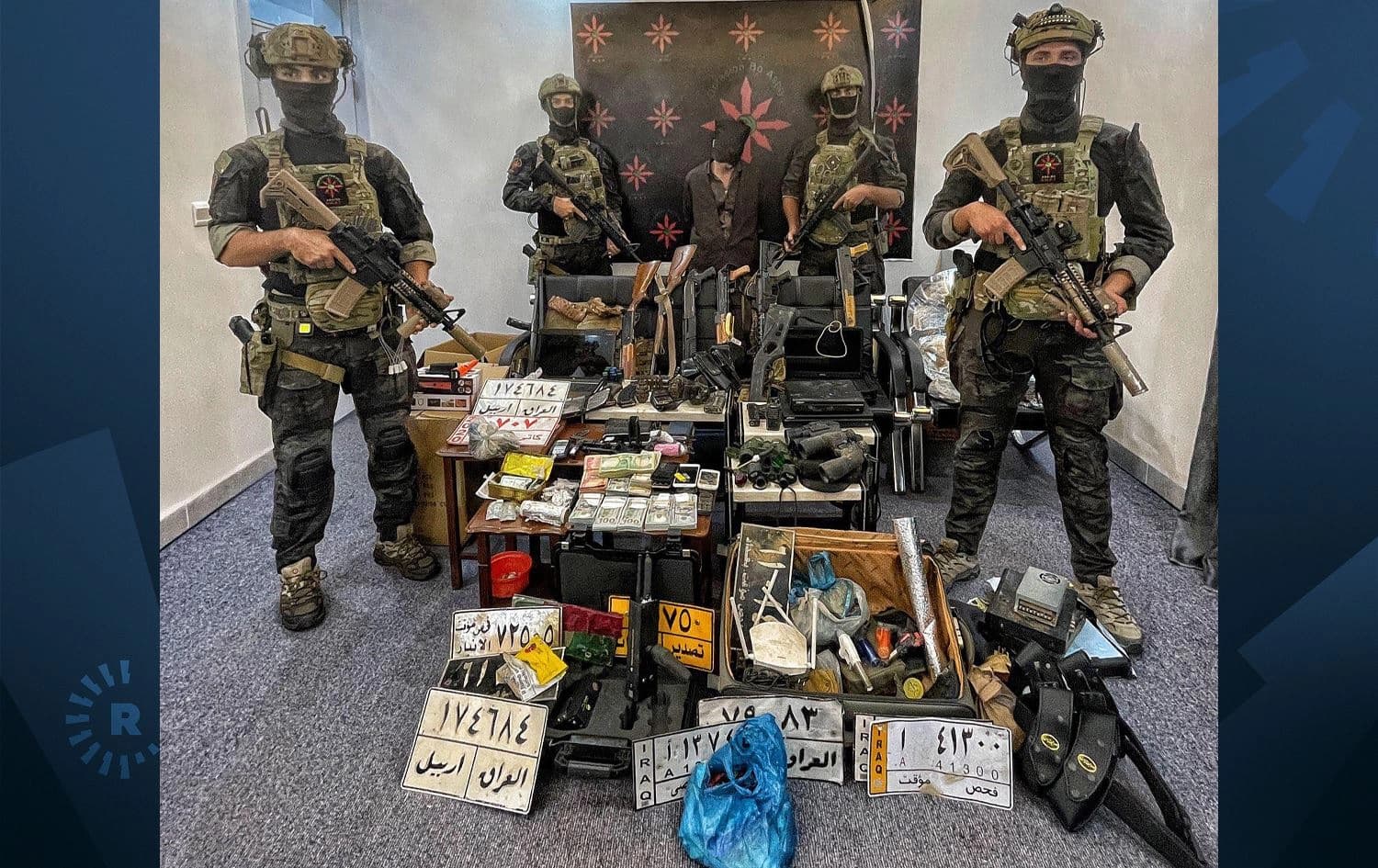 A suspected drug-trafficker arrested by Kurdistan Region’s local security forces (Asayish) in Raparin administration. Photo: Handout