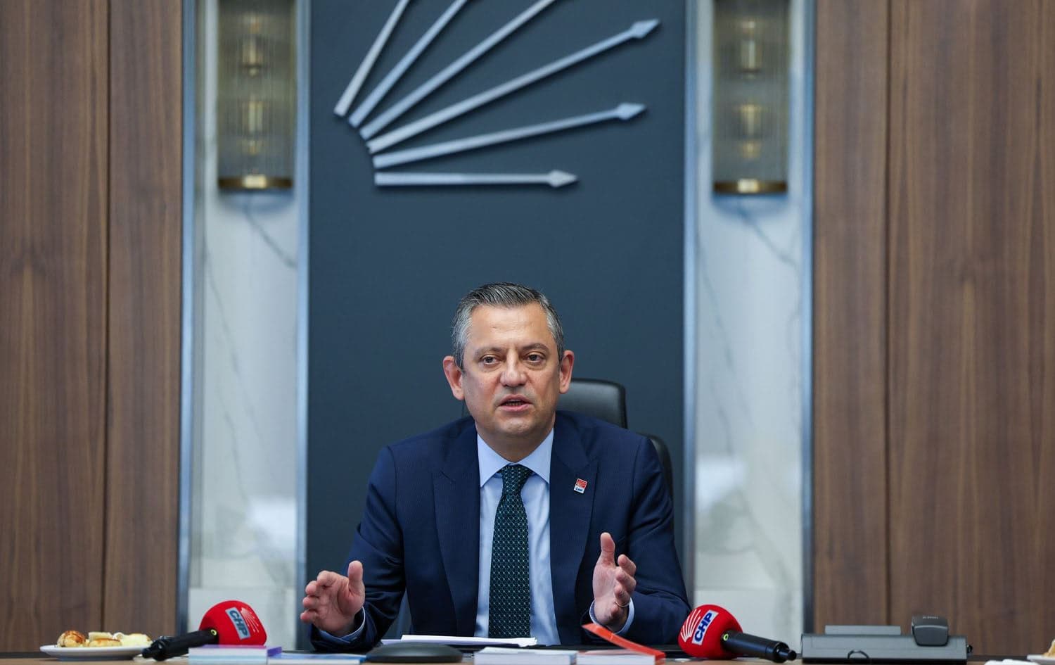 Ozgur Ozel, leader of Turkey’s Republican People’s Party (CHP). speaking during a party meeting on May 16, 2024. Photo: Ozel on X, @eczozgurozel