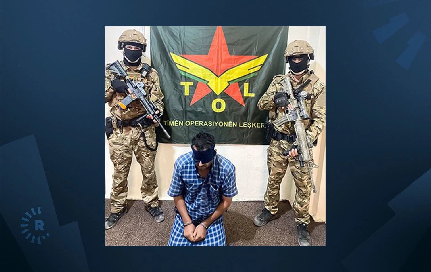 SDF arrest a man accused of smuggling ISIS-linked families out of al-Hol camp. Photo: SDF Press