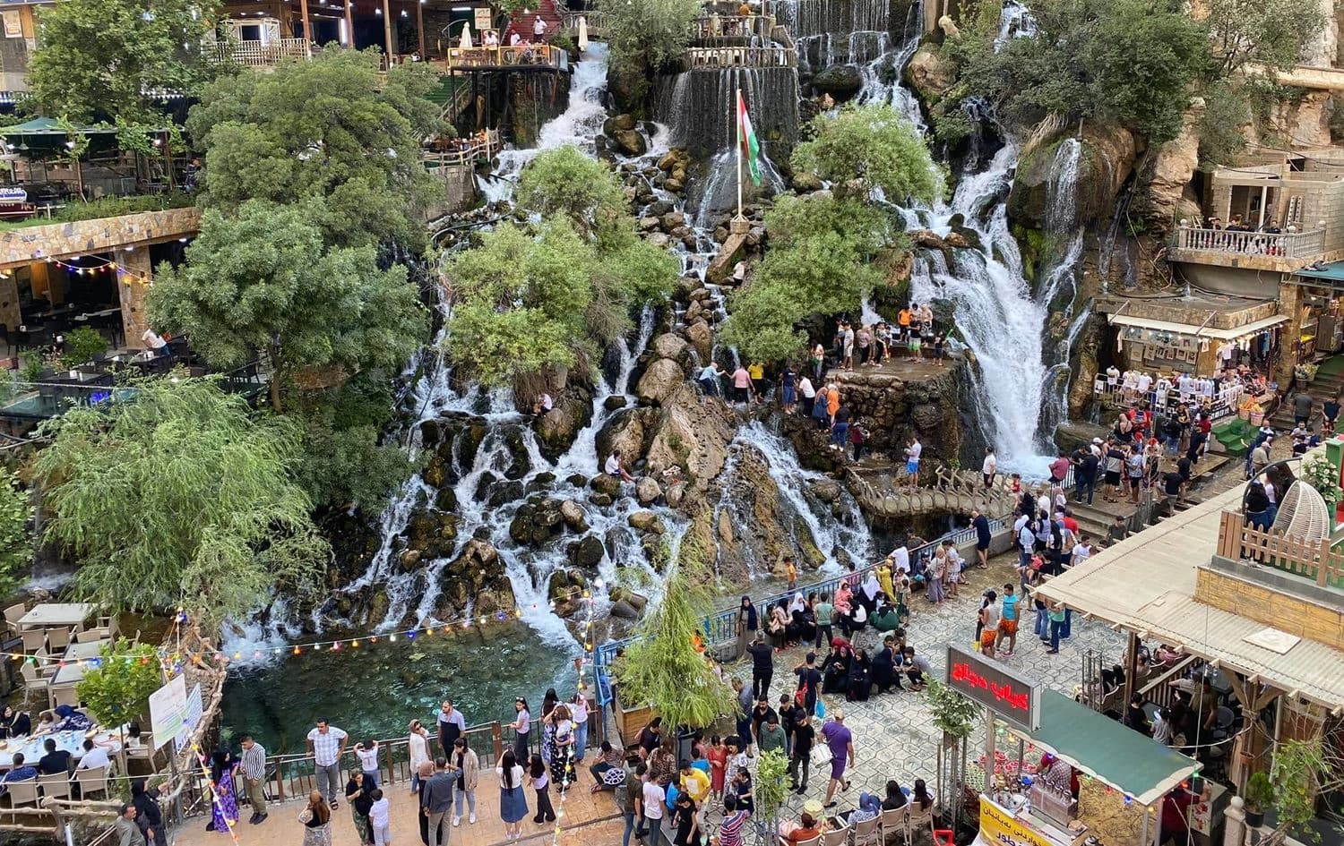 Tourists at Bekhal resort in Rawanduz, Erbil on July 2, 2022. Photo: Salih Qader/Rudaw
