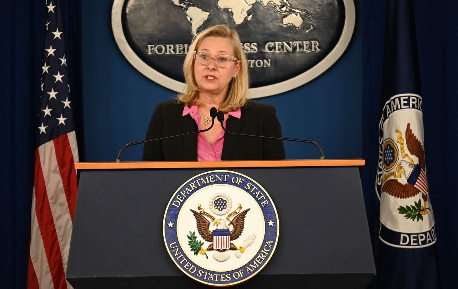 The US Ambassador-at-Large to Monitor and Combat Trafficking in Persons Cindy Dyer for the State Department speaks to reporters during a press briefing in Washington DC, on June 25, 2024. Photo: Barzin Sadi/Rudaw