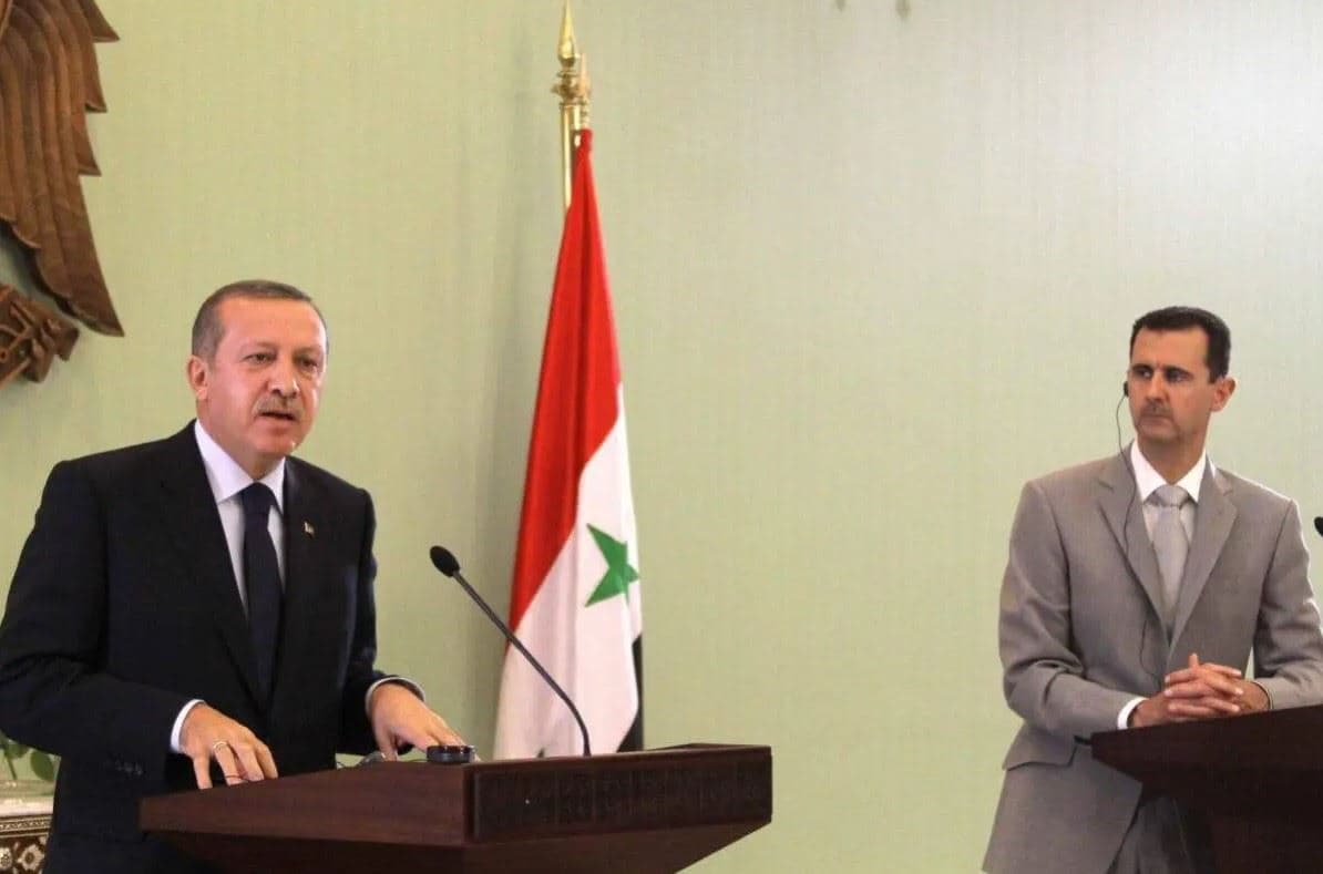 Recept Tayyip Erdogan (left) and Bashar al-Assad (right) hold a joint press conference in Damascus in 2010. Photo: AFP