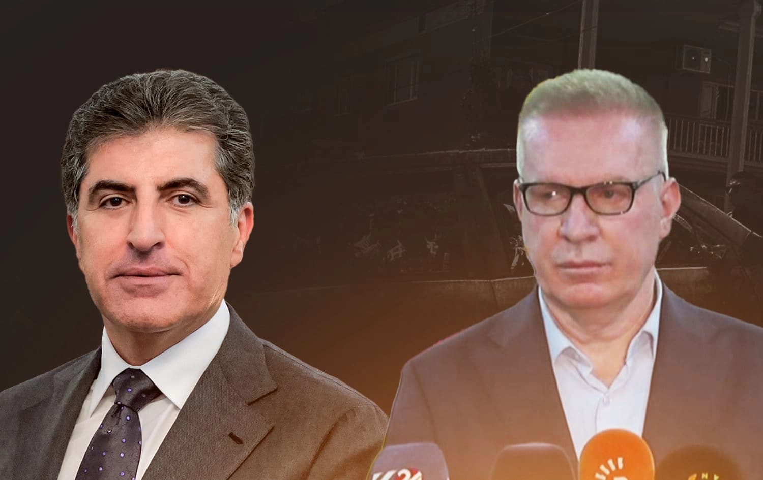 Nêçîrvan Barzanî \ Ekrem Salih \ Wêne: Rûdaw Grafîk