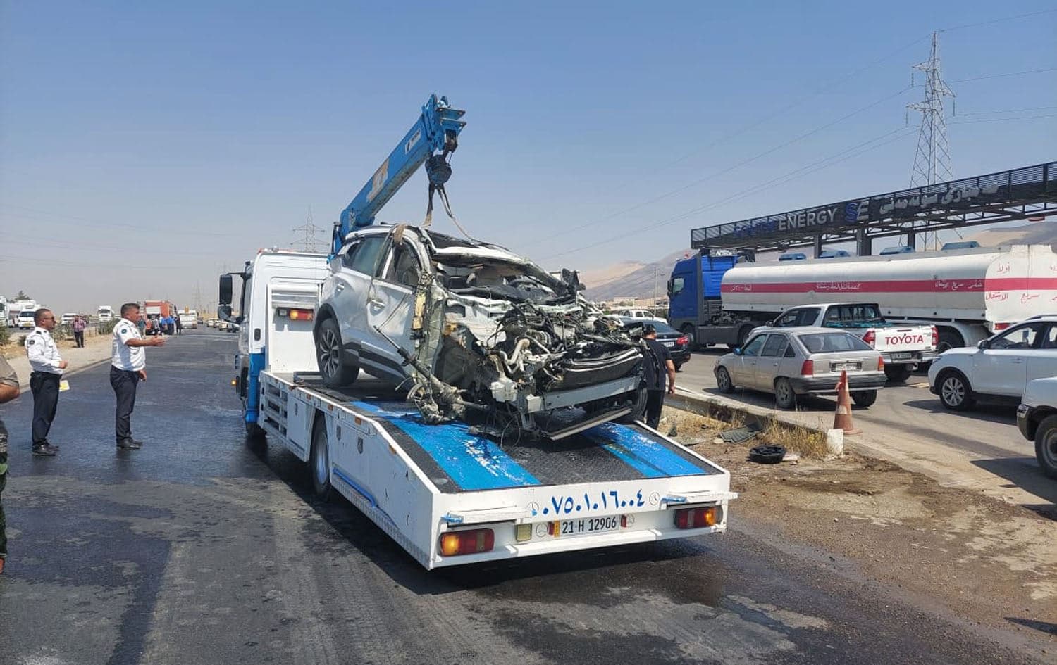 The aftermath of the accident on July 24, 2024. Photo: Sulaimani traffic police on Facebook