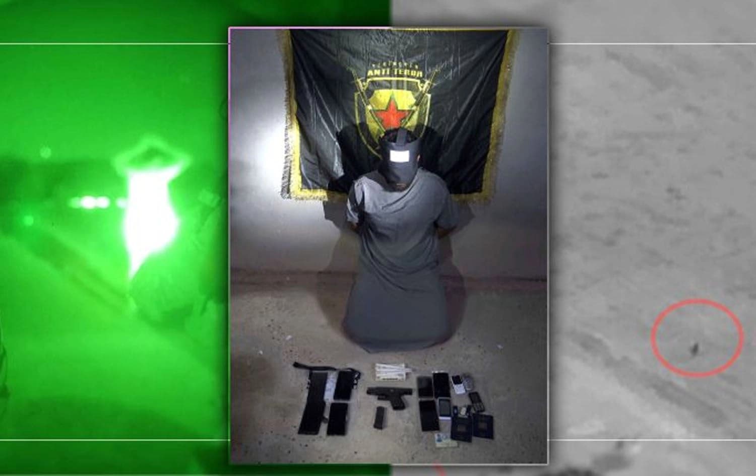 Images published by SDF showing an Islamic State (ISIS) memeber arrested in Raqqa province on July 27, 2024. Photo: SDF press