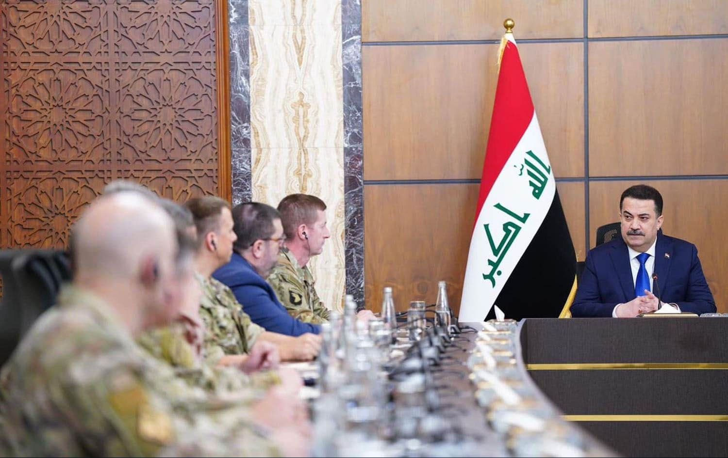 Iraqi PM Mohammed Shia' al-Sudani presiding over an Iraqi-US meeting to discuss the future of the global coalition on 27 January, 2024. Photo: PM Sudani's office