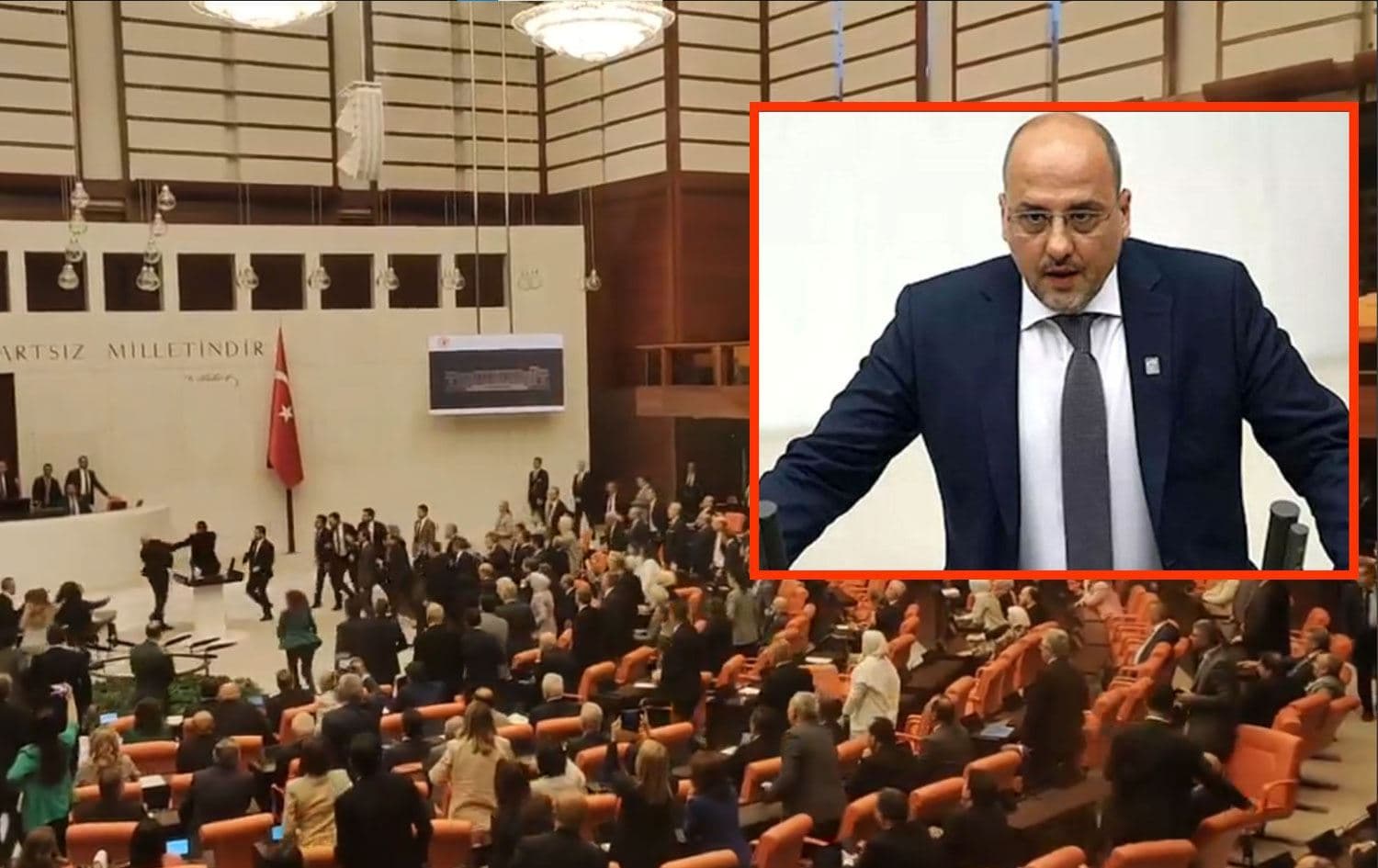 Li Parlamentoya Tirkiyeyê pevçûn çêbû / Wêne: Rûdaw Grafîk