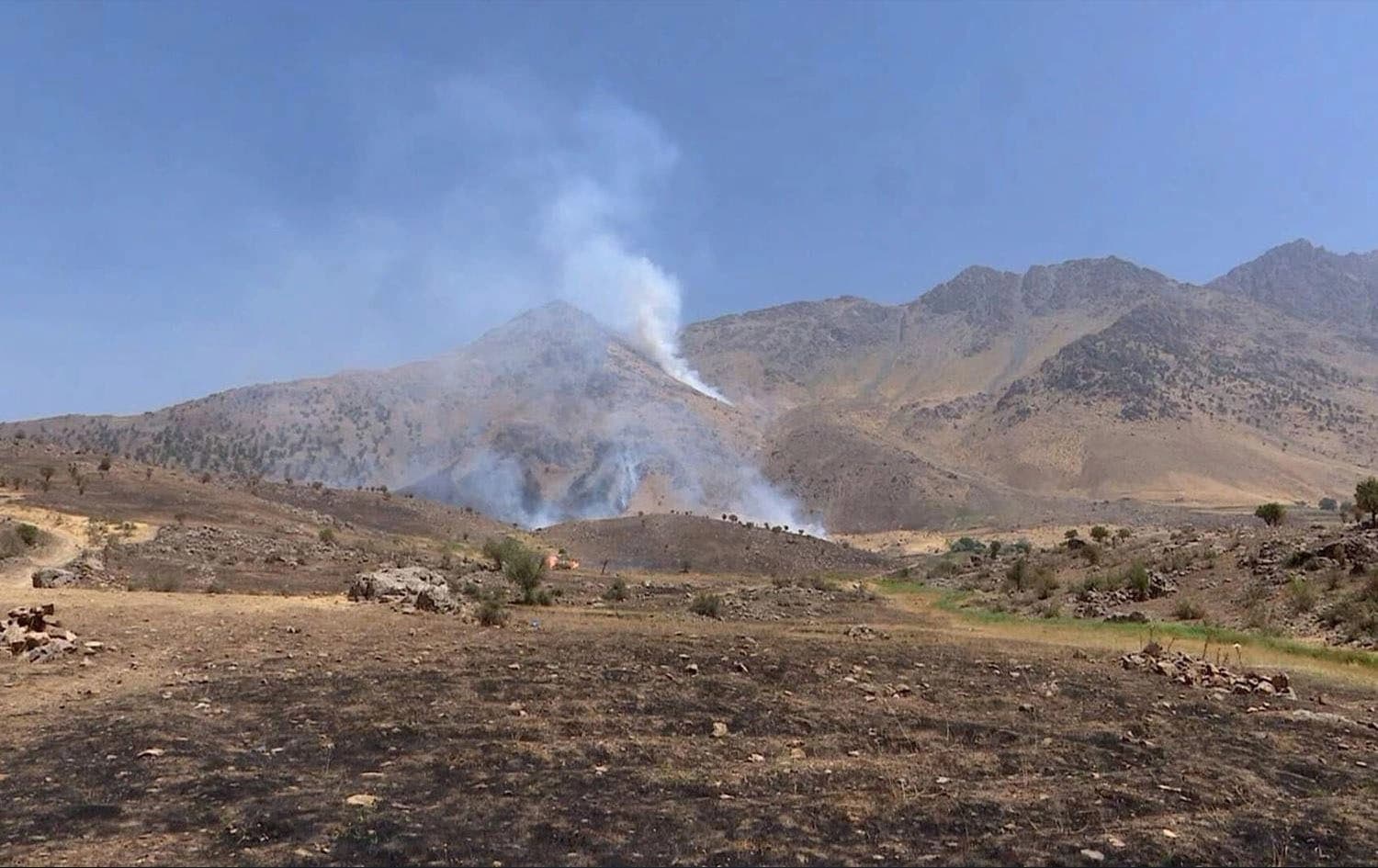 Turkish bombardment in Erbil province’s Sidakan district on July 3, 2024. Photo: Rudaw