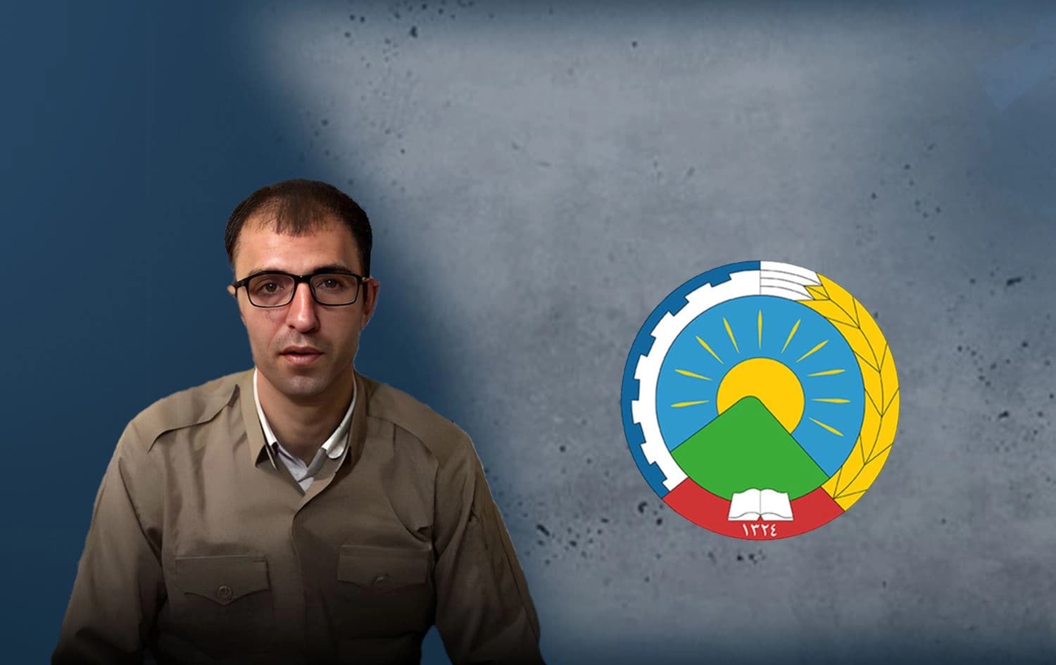 From left: Behzad Khasrawi and KDPI logo. Graphic: Rudaw