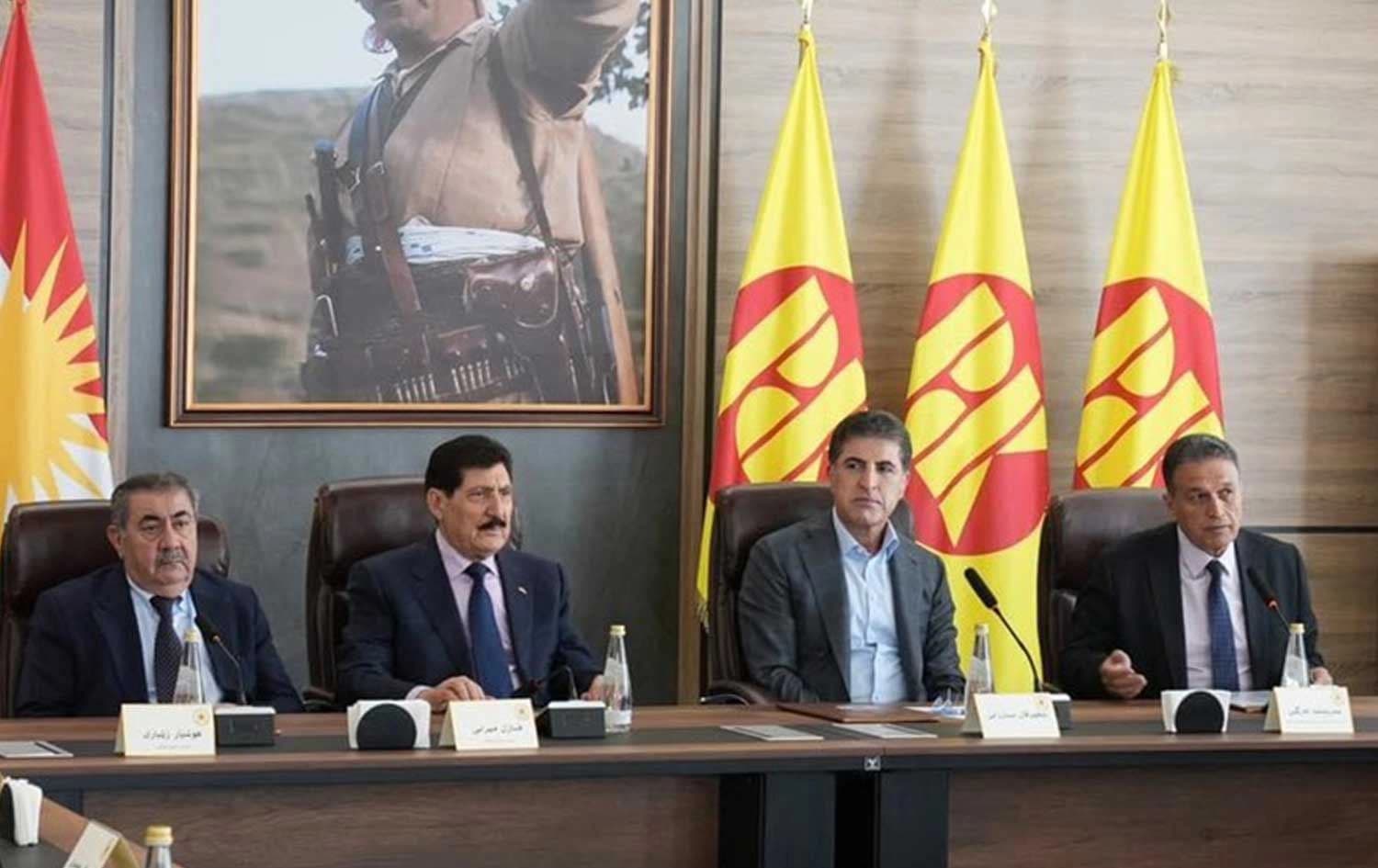 Civîna Nêçîrvan Barzanî bi berpirsên PDKyê yên Dihokê re\ Wêne: Rûdaw