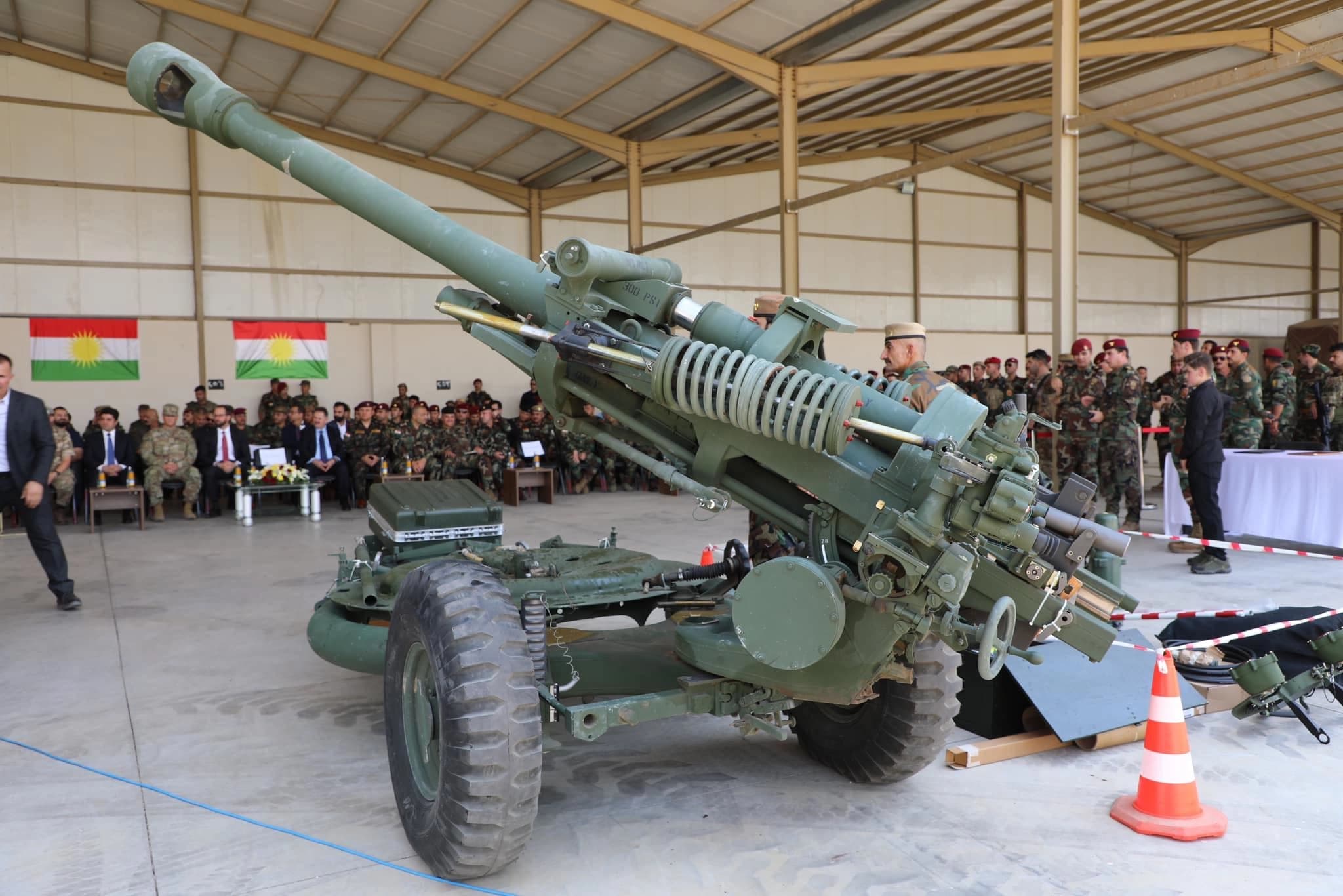 A 105mm howitzer delivered by US to Peshmerga forces in a ceremony in Erbil on August 6, 2024. Photo: Peshmerga ministry
