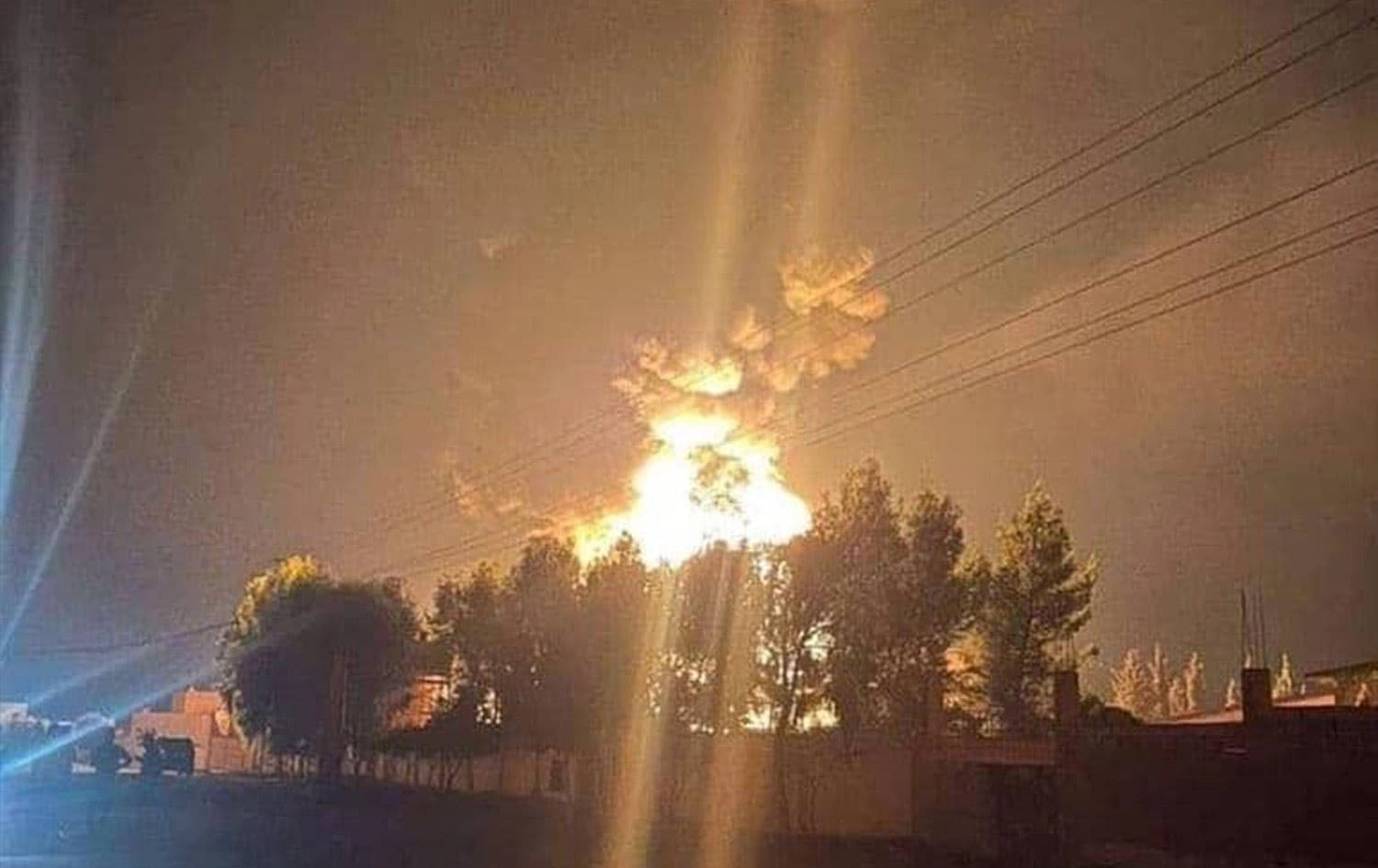 Israeli strikes on an industrial area in Syria's central Homs province on October 10, 2024. Photo: SOHR