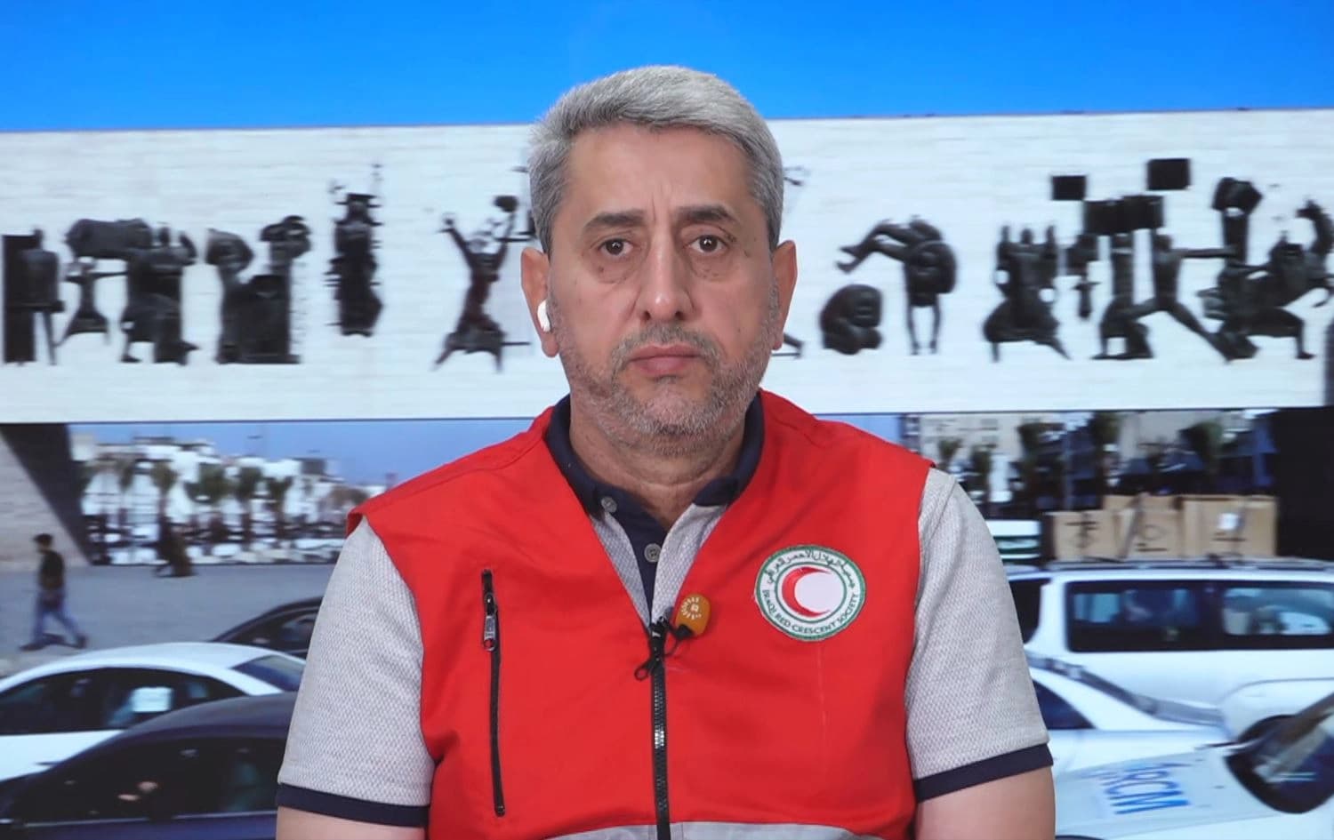 Ali Majeed, head of the Iraqi Red Crescent Society, in an interview with Rudaw on October 11, 2024. Photo: Rudaw/screengrab