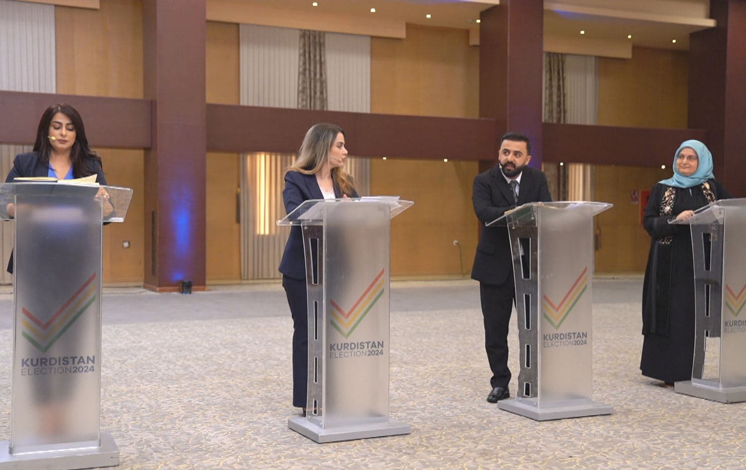 Candidates for the Kurdistan Region's parliamentary elections discuss problems with Sulaimani's roads on Rudaw’s Chwar Bazna (Four Constituencies) program on October 14, 2024. Photo: Screengrab/Rudaw