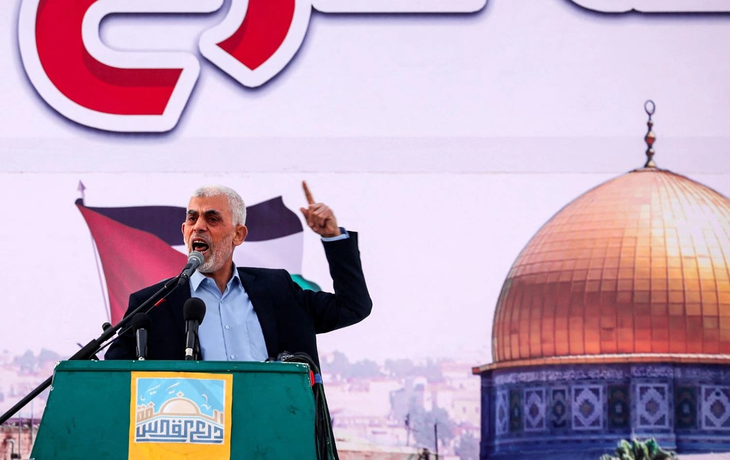 Yahya Sinwar, leader of Hamas, delivering a speech. File photo: AFP
