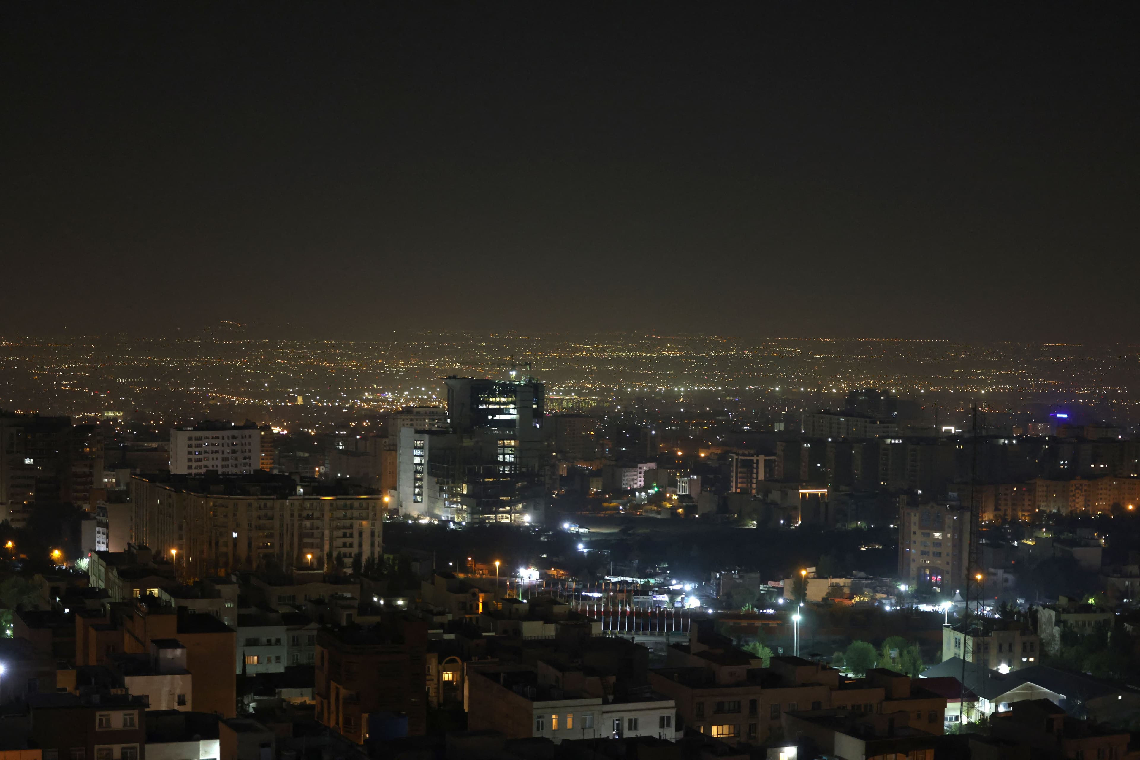 A general view of Tehran after several explosions were heard in Tehran on October 26, 2024. Photo: AFP
