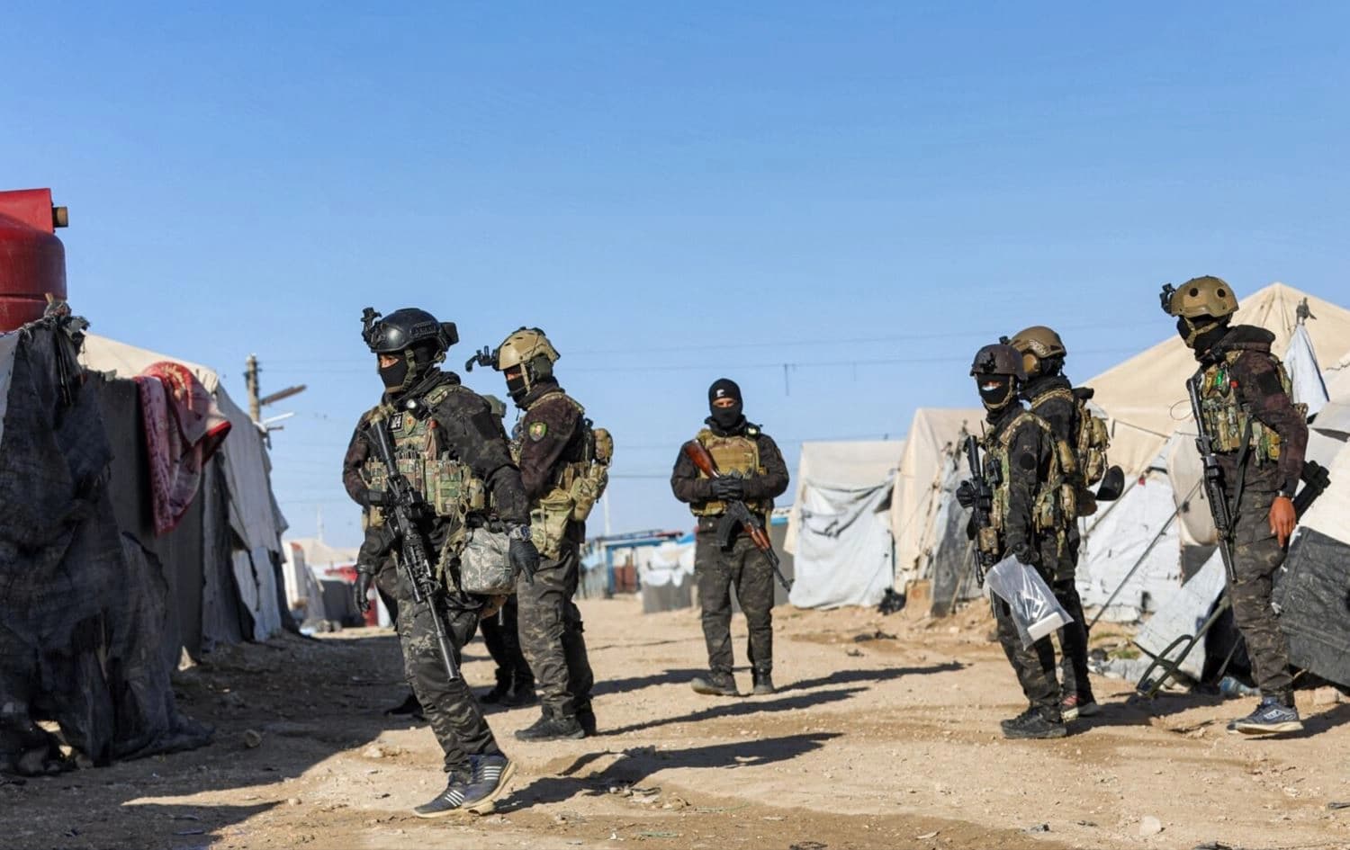 An image of the Kurdish-led People's Protection Units (YPG) during a security operation at al-Hol camp in northeast Syria (Rojava). File photo: AFP/YPG handout