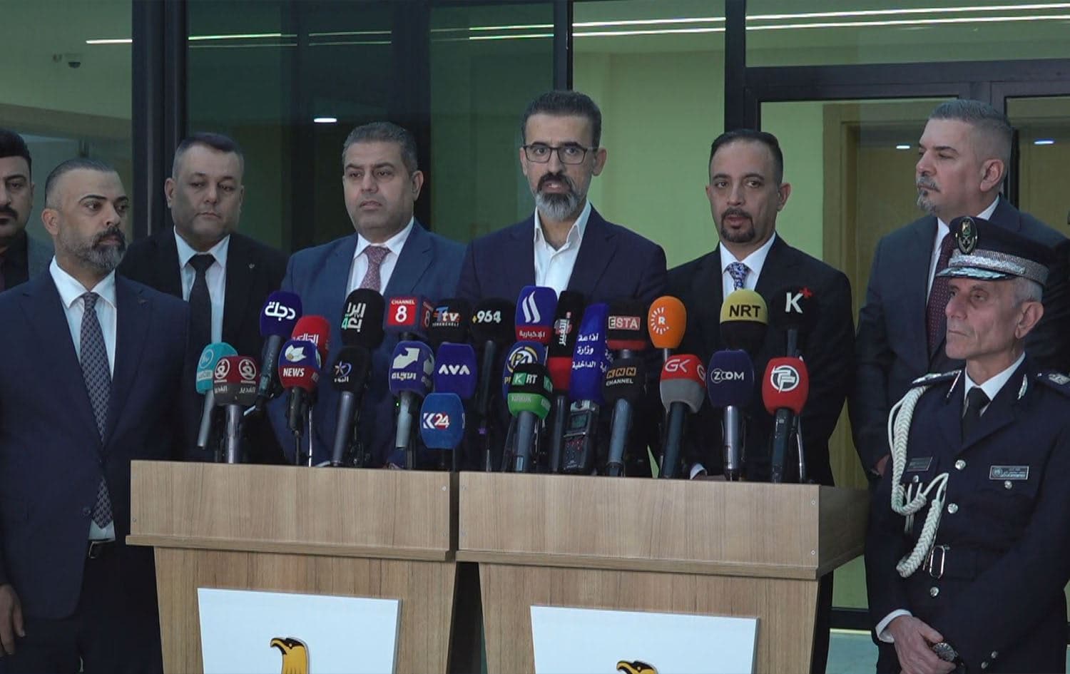Kirkuk Governor Rebwar Taha speaking during a press conference in Kirkuk on November 16, 2024. Photo: Rudaw