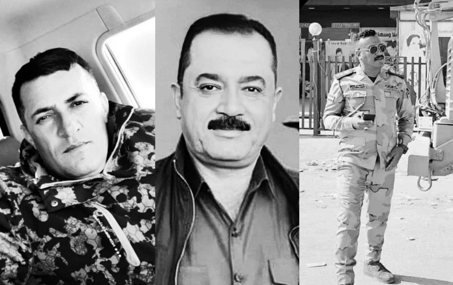 Saldırıda şehit olan sağdan sola: Binbaşı Saman Sabır Süleyman, Yardımcısı Albay Muhammed Kerim ve Şerif Ahmed