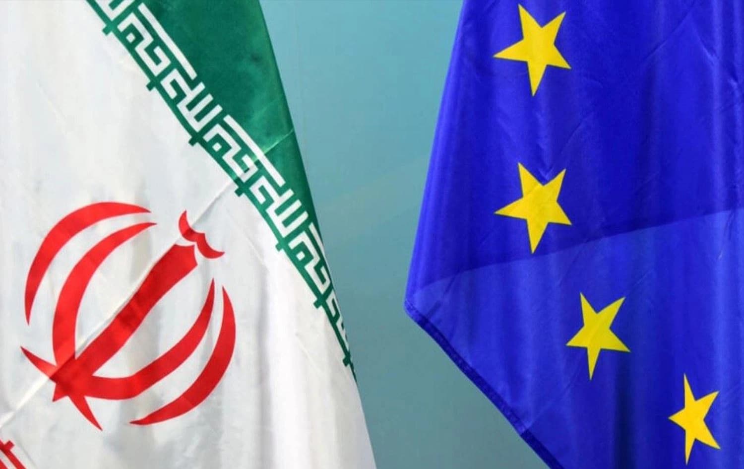 From left: flags of Iran and EU. Photo: AFP/file