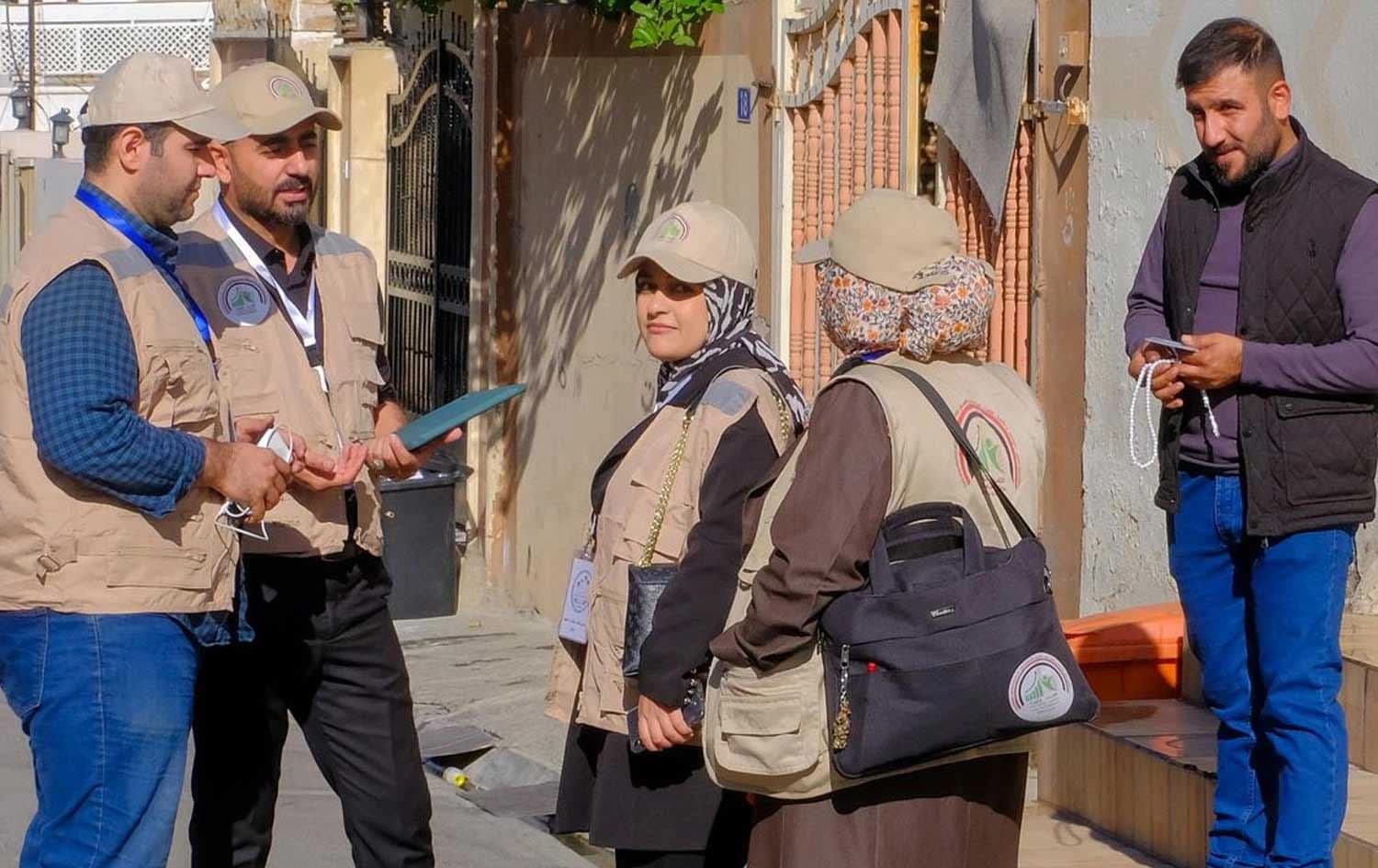 تیمەکانی سەرژمێری لە سنووری هەولێر؛ وێنە: رووداو