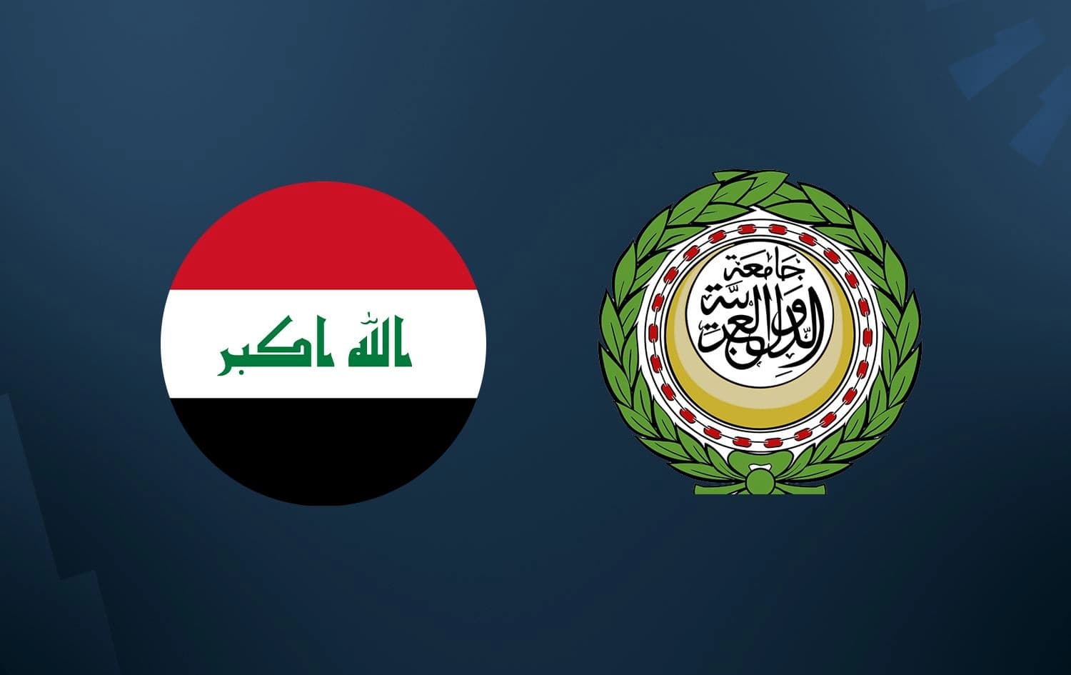 From left: Iraqi flag and Arab League logo. Graphic: Rudaw
