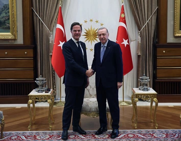 NATO Secretary General Mark Rutte (left) and Turkish President Recep Tayyip Erdogan (right) meeting in Ankara on November 25, 2024. Photo: Turkish presidency