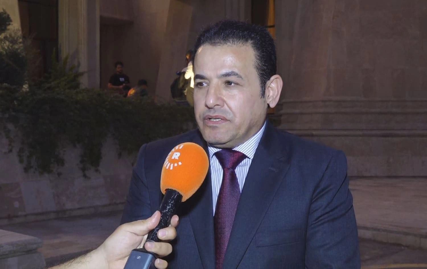 Iraqi National Security Advisor Qasim al-Araji speaking to Rudaw in Baghdad on July 4, 2024. Photo: Rudaw