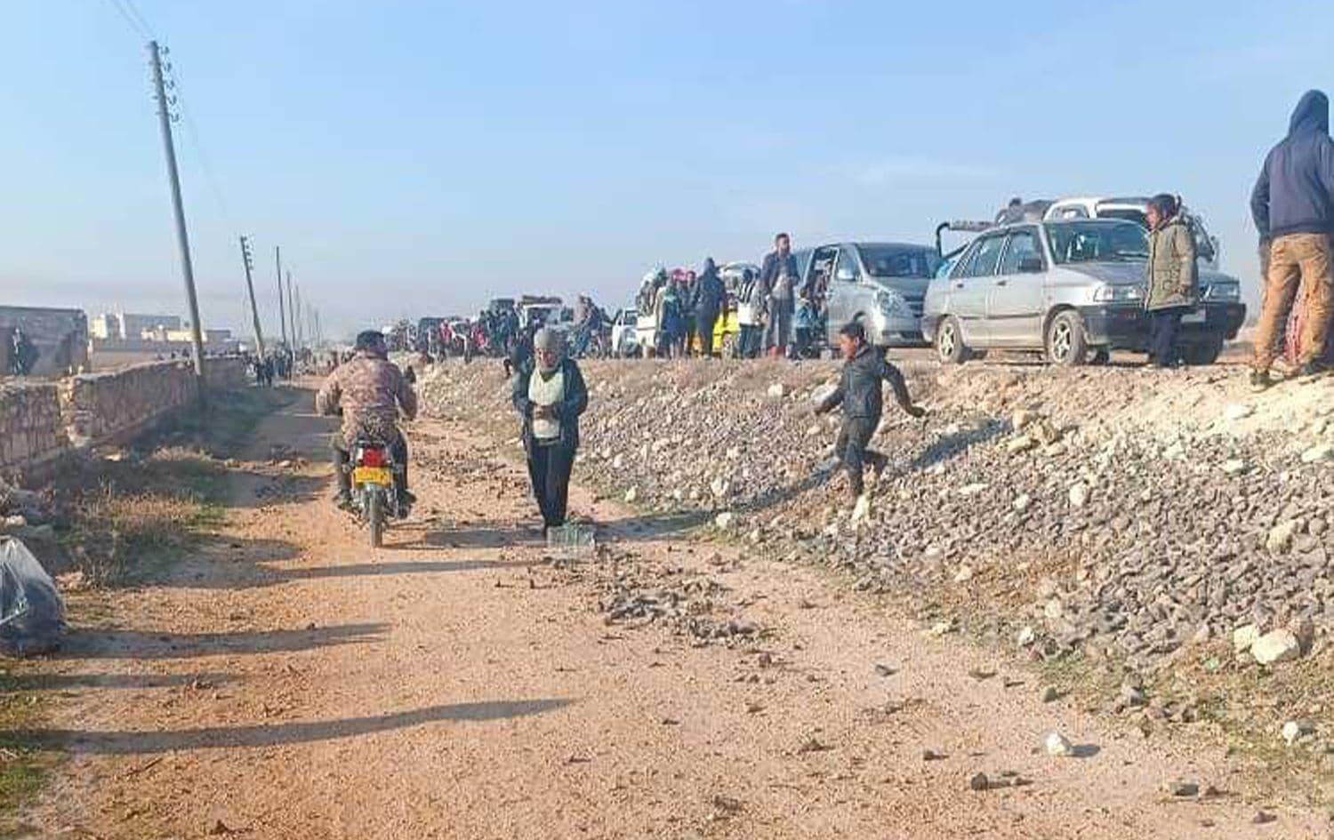 IDP stuck near Shahba while trying to leave on December 2, 2024. Photo: Submitted