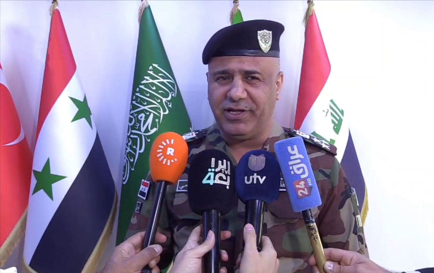 Miqdad Miri, the spokesperson for Iraq's interior ministry speaking to journalists on December 2, 2024. Photo: Rudaw