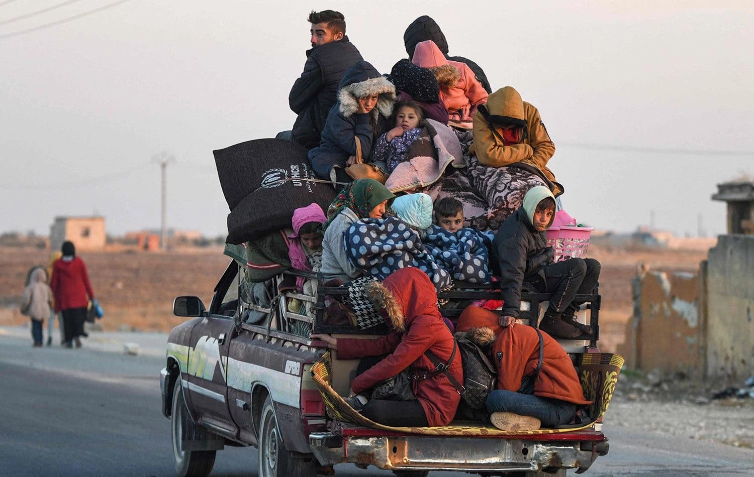 Halep''ten göç eden Kürtler. / Foto: AFP