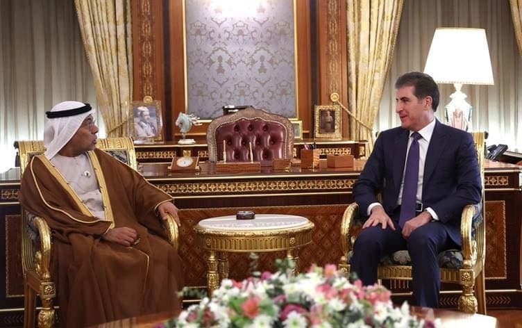 Kürdistan Bölgesi Başkanı Neçirvan Barzani ve Birleşik Arap Emirlikleri’nin (BAE) yeni Irak Büyükelçisi Hamis Mevzui