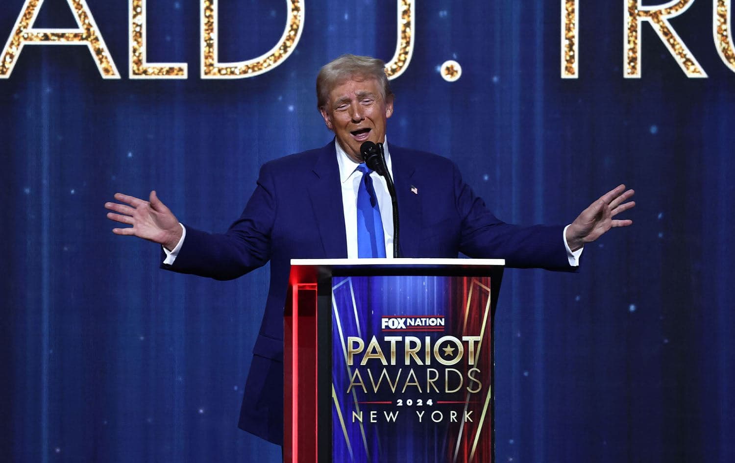 : U.S. President-elect Donald Trump speaks during the FOX Nation's Patriot Awards at the Tilles Center on December 05, 2024 in Greenvale, New York. Photo: Michael M. Santiago/AFP