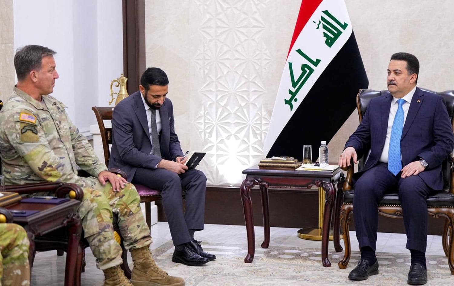 CENTCOM General Kurilla (left) and Iraqi PM Sudani (right) meeting in Baghdad on December 10, 2024. Photo: Sudani's office.