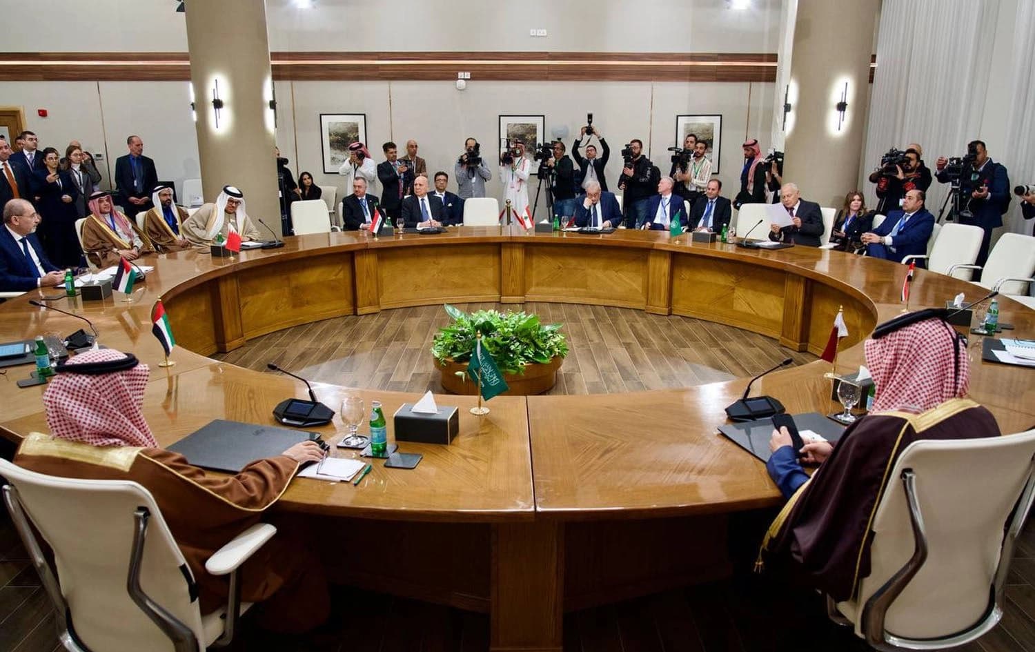 The meeting between the Arab foreign ministers in Jordan's Aqaba on December 14, 2024. Photo: Iraqi FM