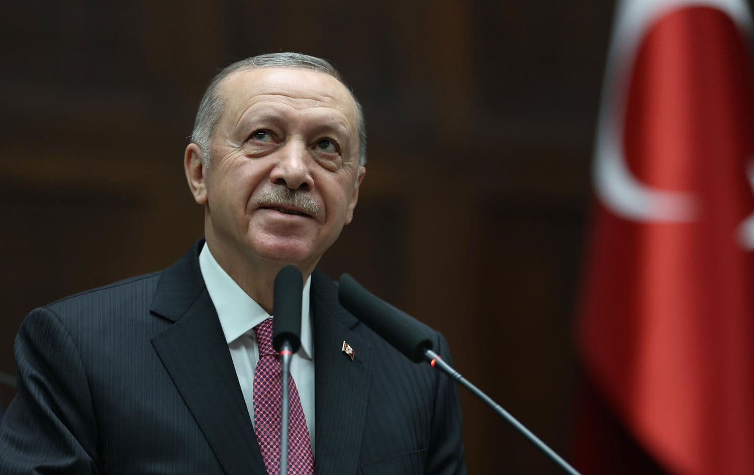 Turkish President Recep Tayyip Erdogan speaks at the Turkish parliament on December 25, 2024. Photo: Turkish presidency
