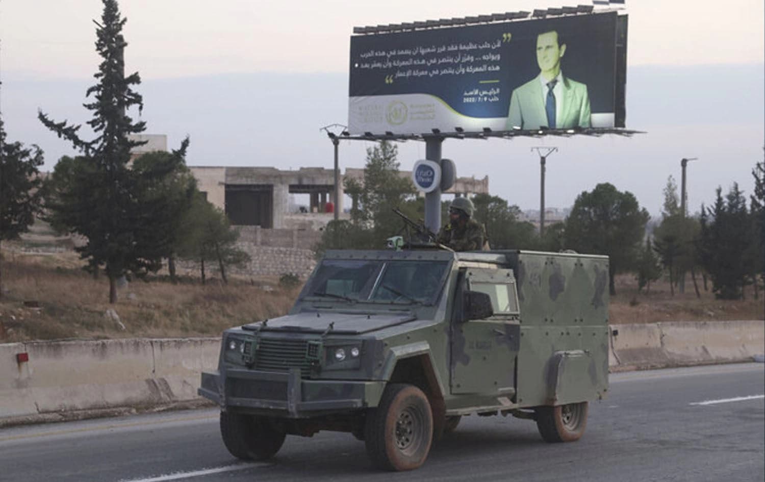 An Hay'at Tahrir al-Sham (HTS) military vehicle in Aleppo, Syria, on November 29, 2024. Photo: AP
