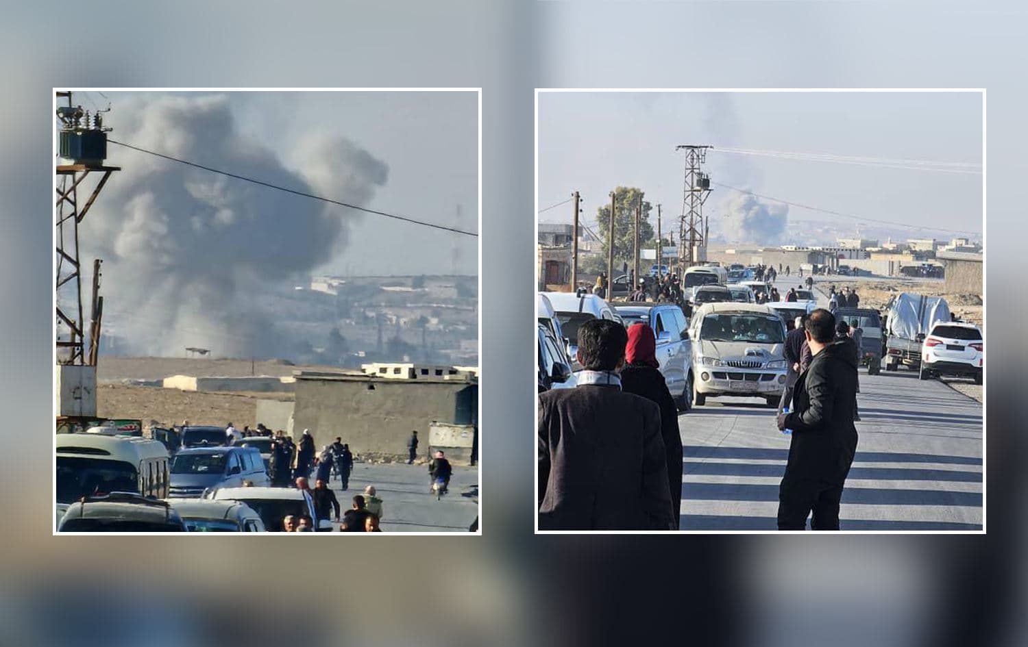 Drone attack on people travelling to Tishreen Dam in northern Syria on January 8, 2025. Photo: DAANES