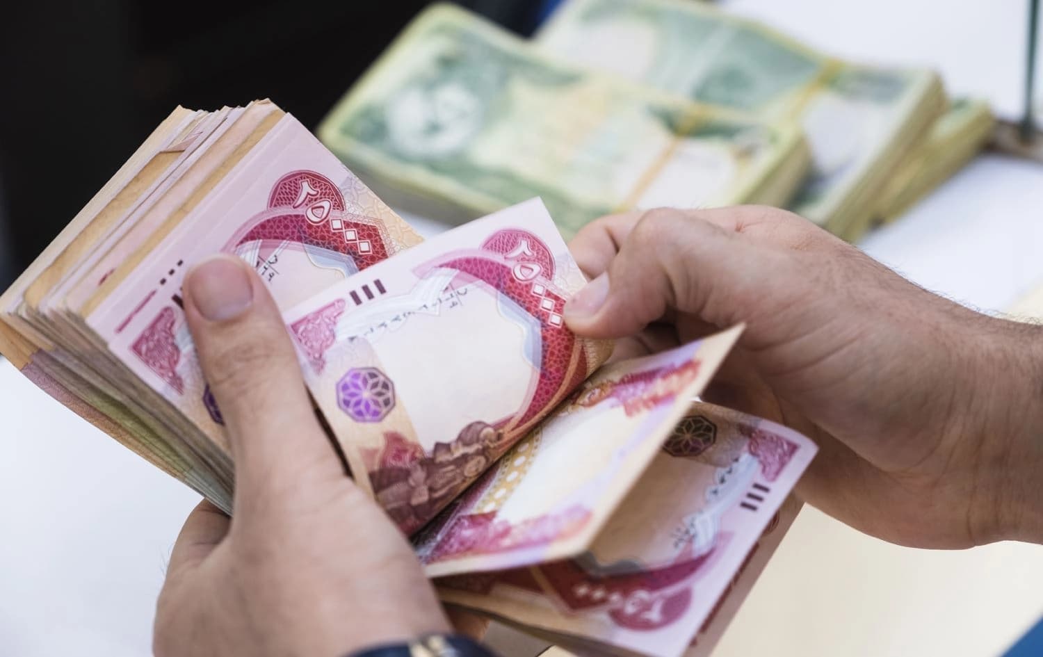 Iraqi dinar notes. File photo: Bilind T. Abdullah/Rudaw