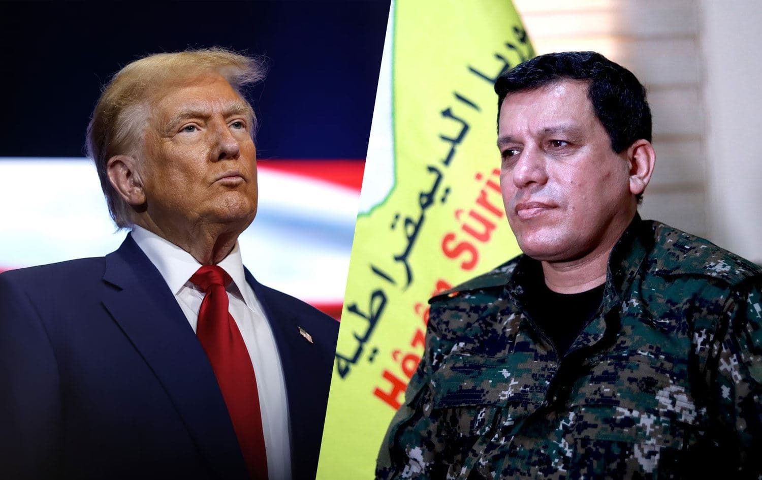 Donald Trump û Mezlûm Ebdî / Wêne: Rûdaw Grafîk