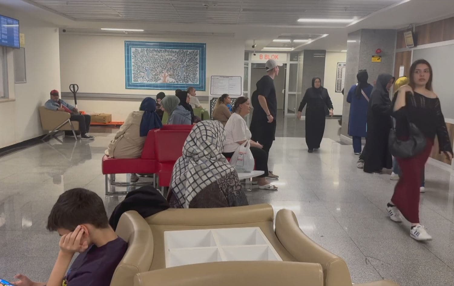 A hospital lobby in Instabul, Turkey. Photo: screengrab/Rudaw