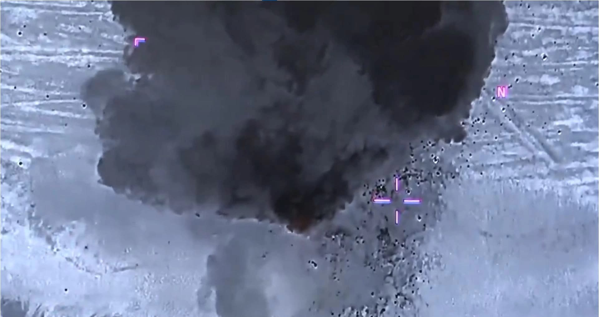 The moment Iraqi air forces bombarded suspected ISIS members in northern Iraq on January 31, 2025. Photo: Iraqi Security Media Cell