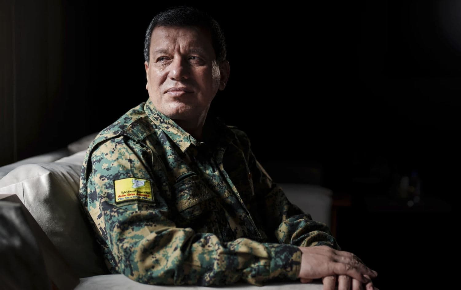 Mazloum Abdi, commander-in-chief of the Syrian Democratic Forces (SDF) in the northeastern city of Hasaka on February 2, 2025. Photo: Bernat Armangue/AP