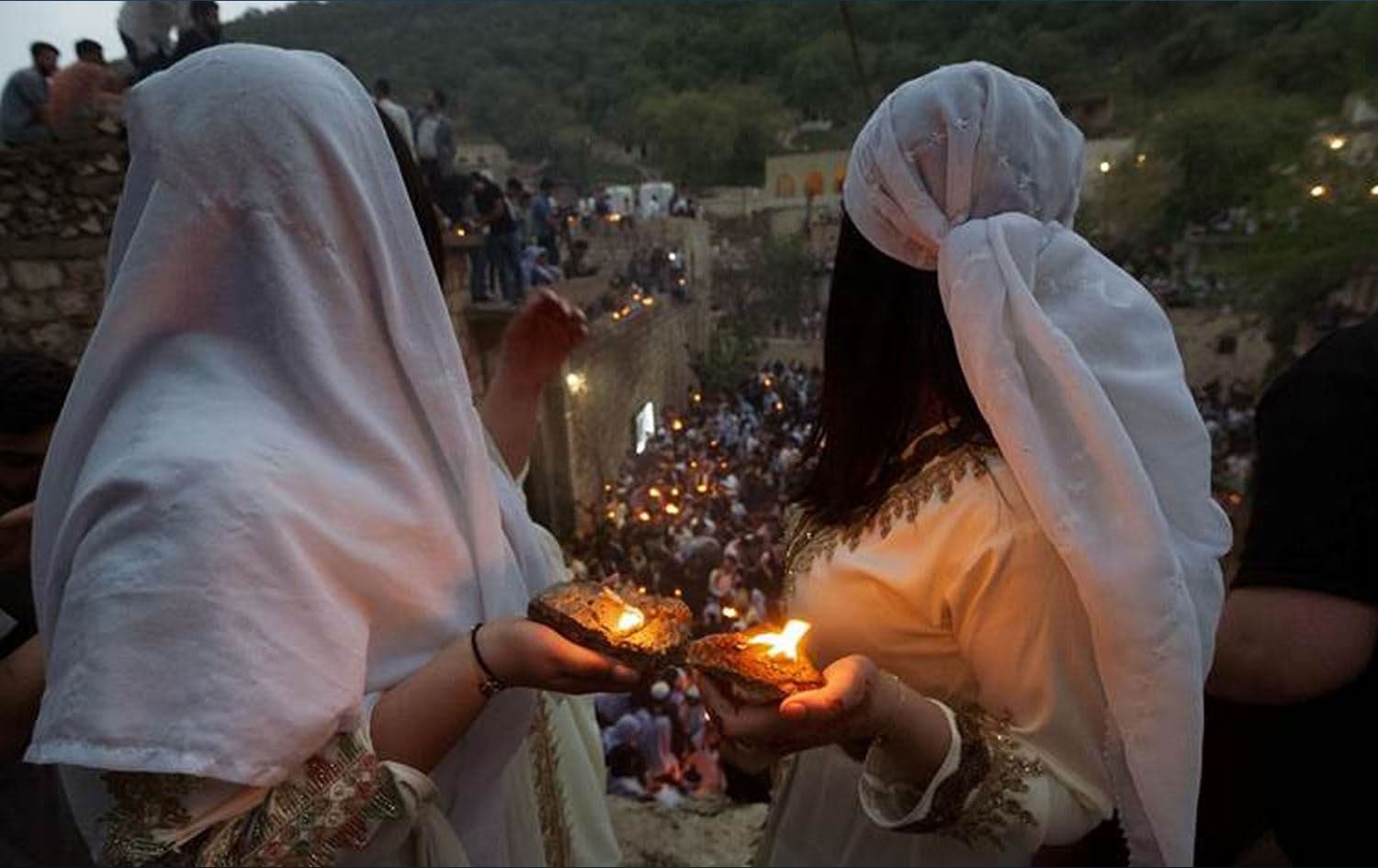 Yazidis conducting ceremonies in Lalish Temple in Duhok celebrating the start of their new year on April 19, 2023. Photo: Bilind T. Abdullah/Rudaw