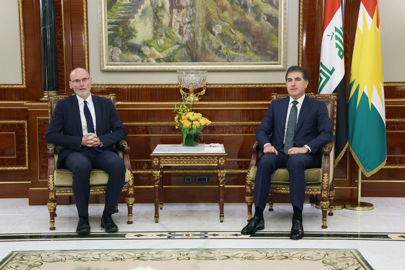 Stephen Charles Hitchen û Nêçîrvan Barzanî\ Wêne: Serokatiya Herêma Kurdistanê