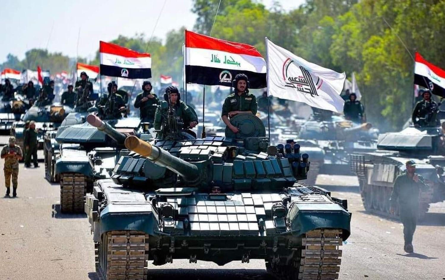 Popular Mobilization Forces (PMF) participate in military display in Baghdad, Iraq on February 24, 2024. Photo: Iraqi defence ministry