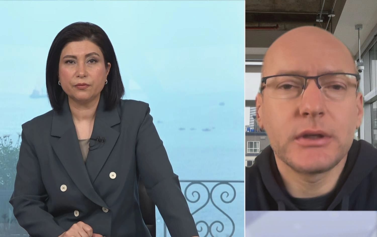 Kadir Temiz, director of the Ankara-based Center for Middle Eastern Studies (ORSAM) (right) in an interview with Rudaw's Hevidar Zana (left) on March 2, 2025. Photo: Rudaw